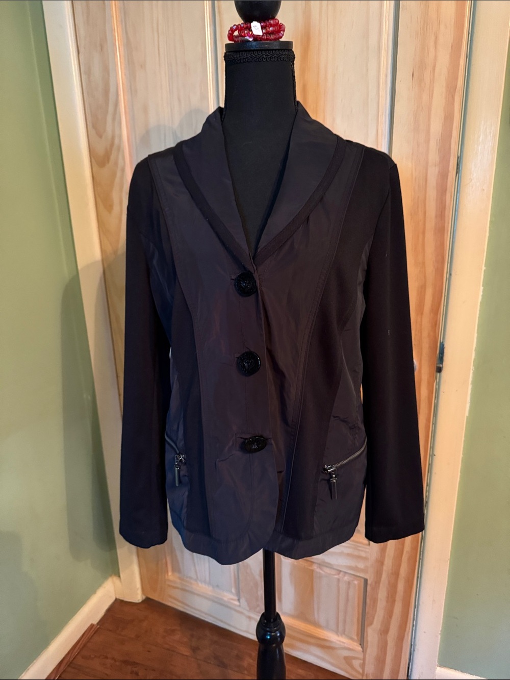 Women’s Chicos Black Button-Front Jacket size 2 Chicos Size